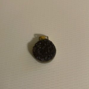 Black Agate Druzy Necklace Pendant